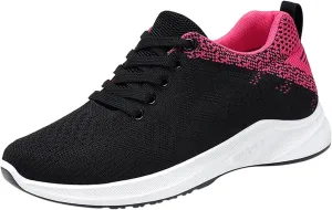 Womens Trainers Wide Fit Breathable Mesh Orthopedic Sneakers Arch Support Lightweight Slip on Gym Athletic Running Shoe