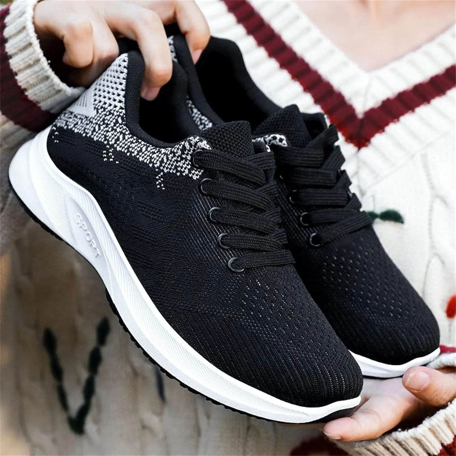 Womens Trainers Wide Fit Breathable Mesh Orthopedic Sneakers Arch Support Lightweight Slip on Gym Athletic Running Shoe