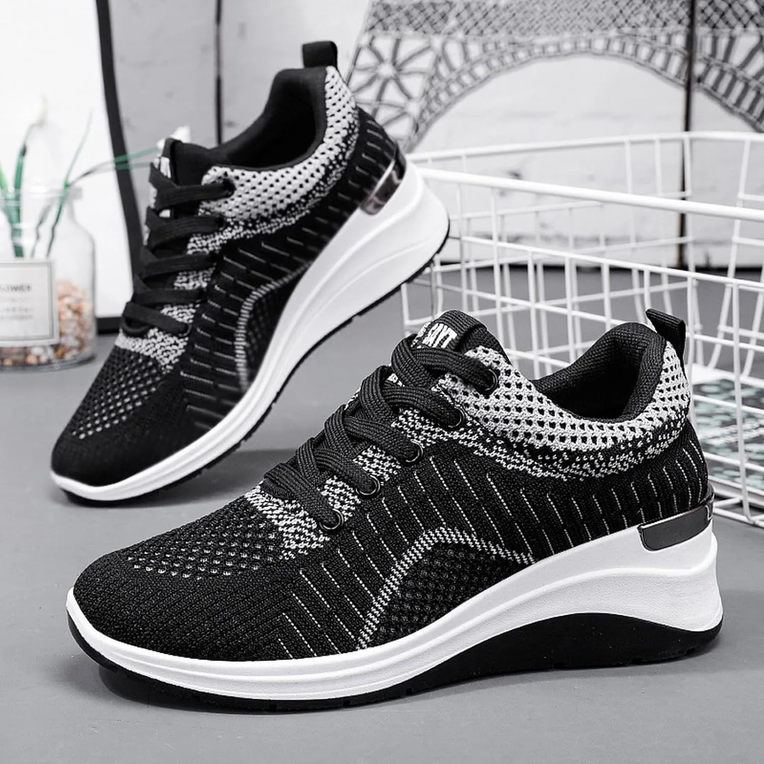 Women's Walking Shoes Mesh Breathable Lightweight Casual Sneakers for Work Gym Running Slip-On Training Shoes Women