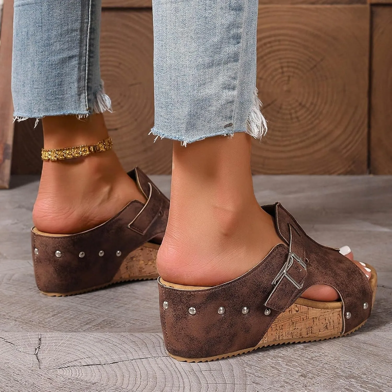 Women's Wedge Sandals Platform Slides 2025 New Platform Orthopedic Comfortable Walking Open Toe Slip On Espadrilles Mules Leather Sandals