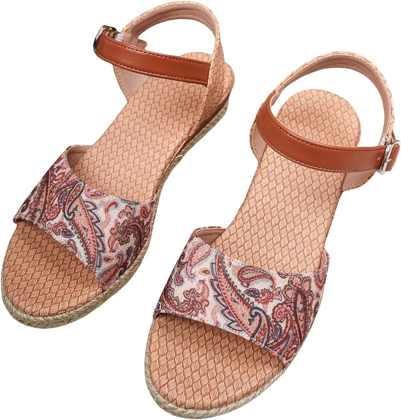 Women's Wedge Sandals Summer Open Toe Ankle Strap Heels Sandals Platform Comfortable Orthopedic Sandals