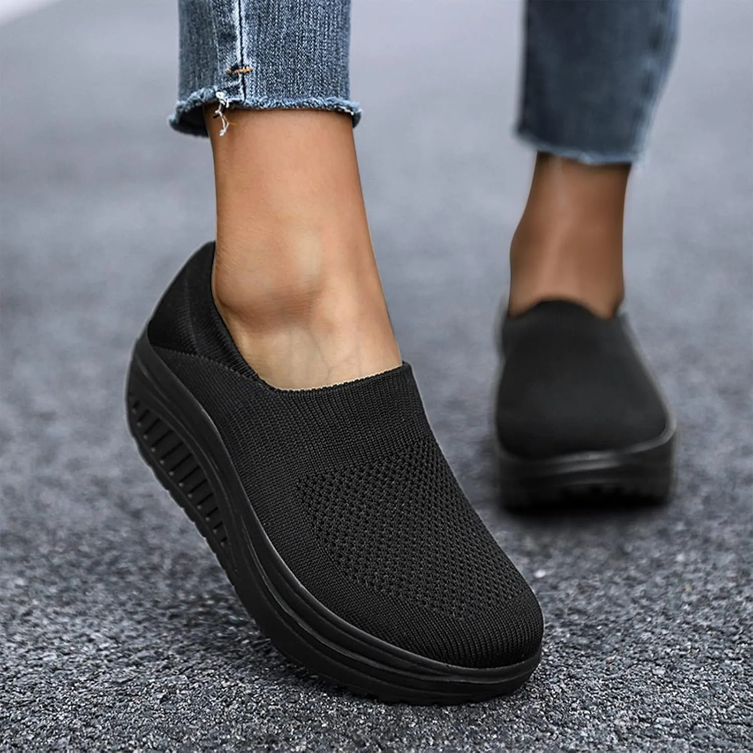 Womens White Sneakers Casual Wide Zapato Antiderrapante Mujer Womens Slip On Athletic Shoes Wide Width Women Sneakers Size 6 Wide Zapatillas De Mujer Con Tacon