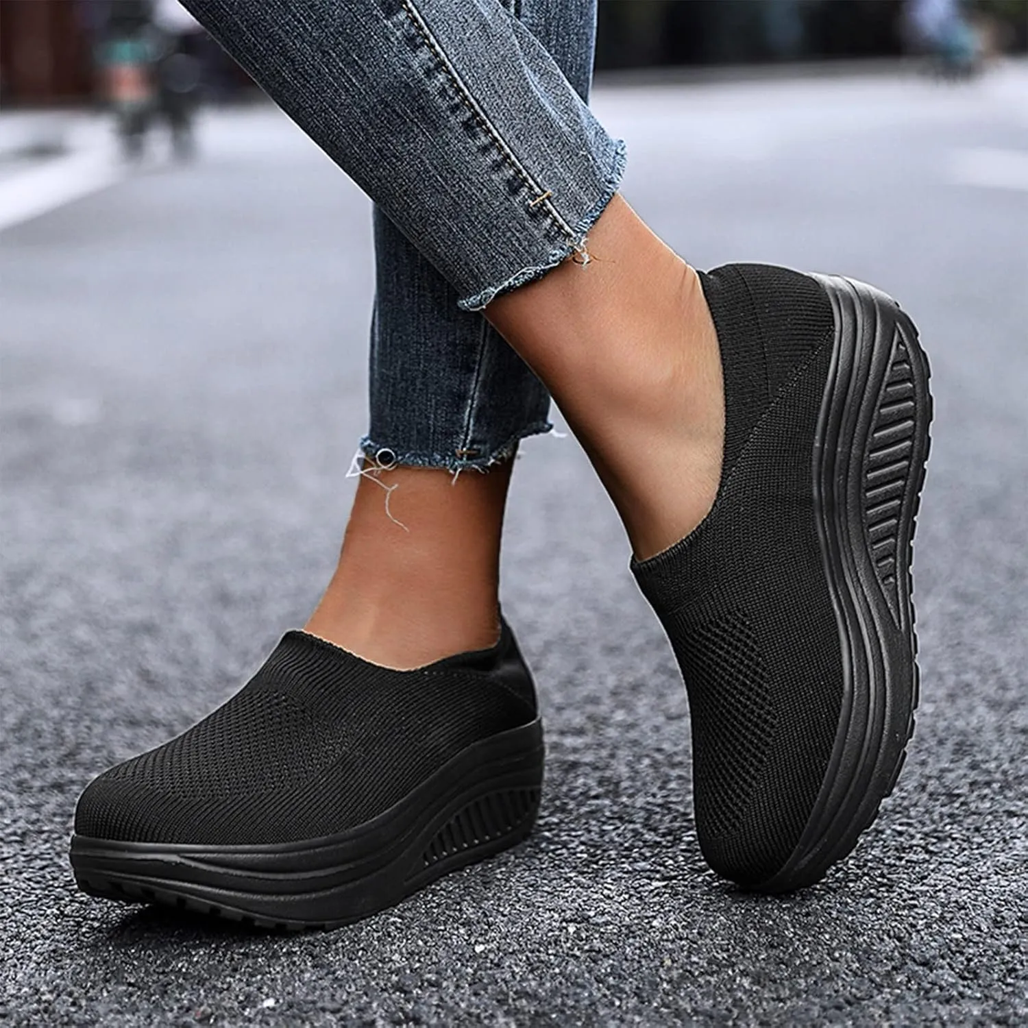 Womens White Sneakers Casual Wide Zapato Antiderrapante Mujer Womens Slip On Athletic Shoes Wide Width Women Sneakers Size 6 Wide Zapatillas De Mujer Con Tacon