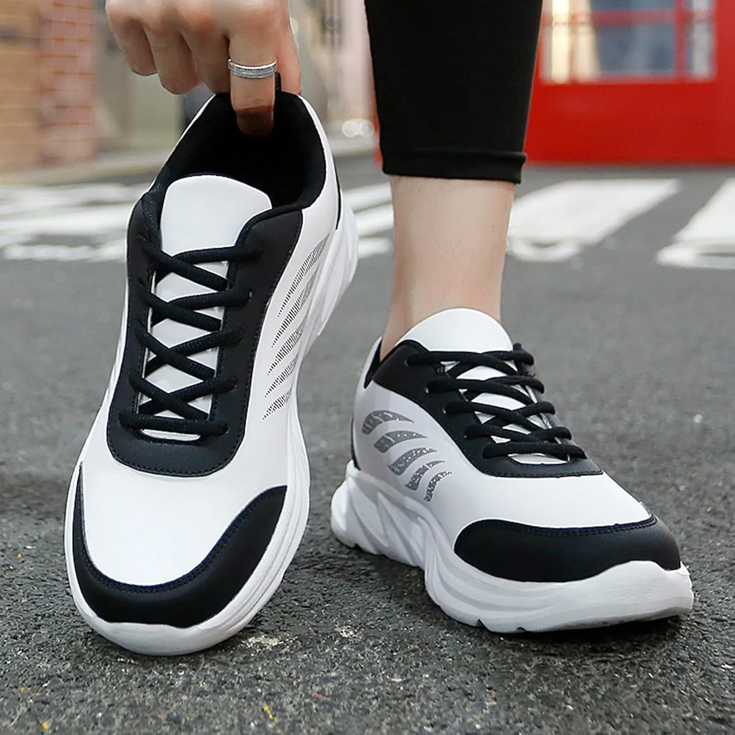 Workout Athletic Sport Shoes for Men Lace Up Lightweight Breathable Fashion Sneaker Wide Walking Shoes for Men