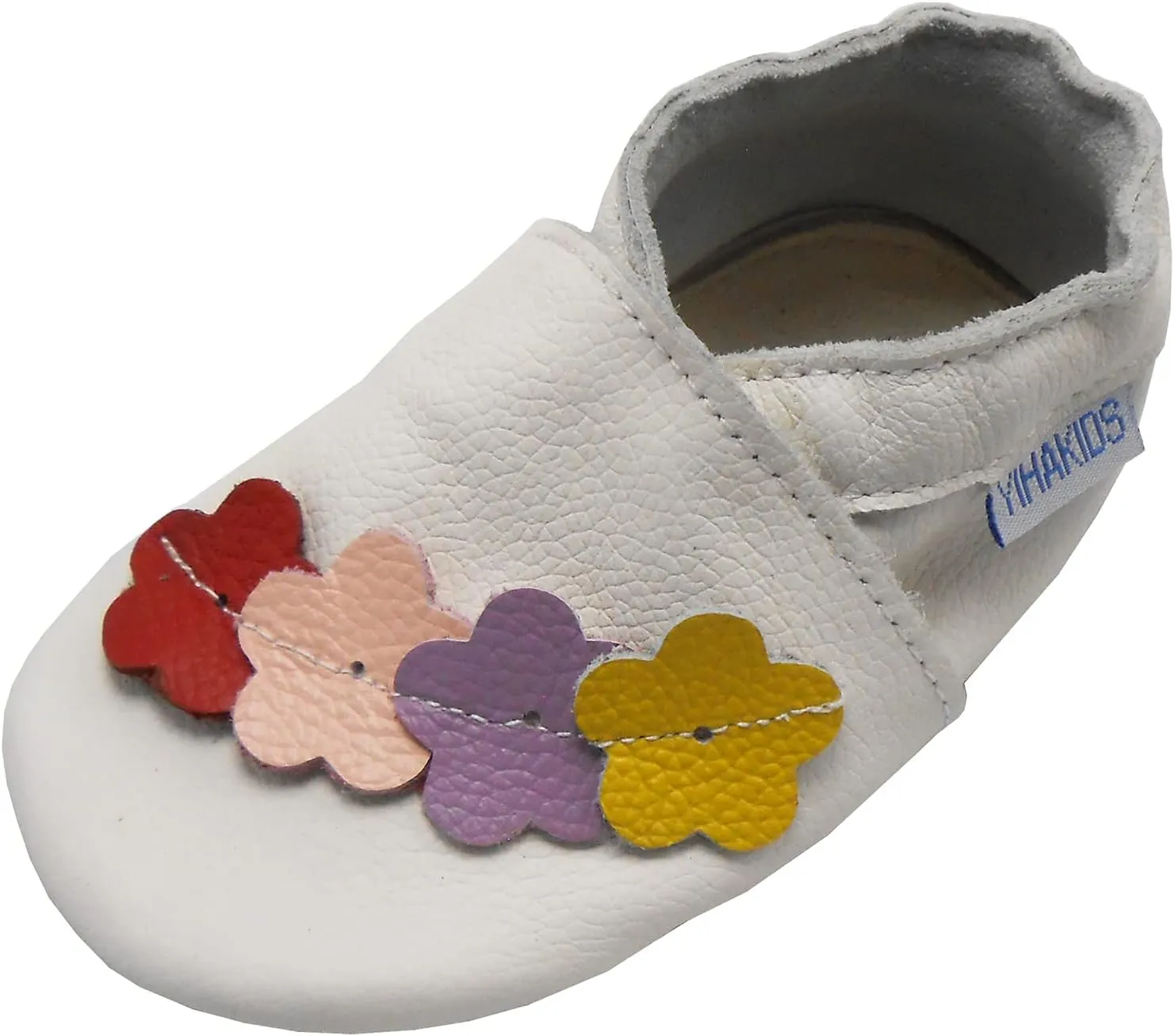 YIHAKIDS Baby Rubber Sole Shoes Boys Girls Infant Crawling Toddler Moccasins Leather Walking Anti-Slip Sole Slippers Newborn Mini Kids Crib Boots 0-24 Months
