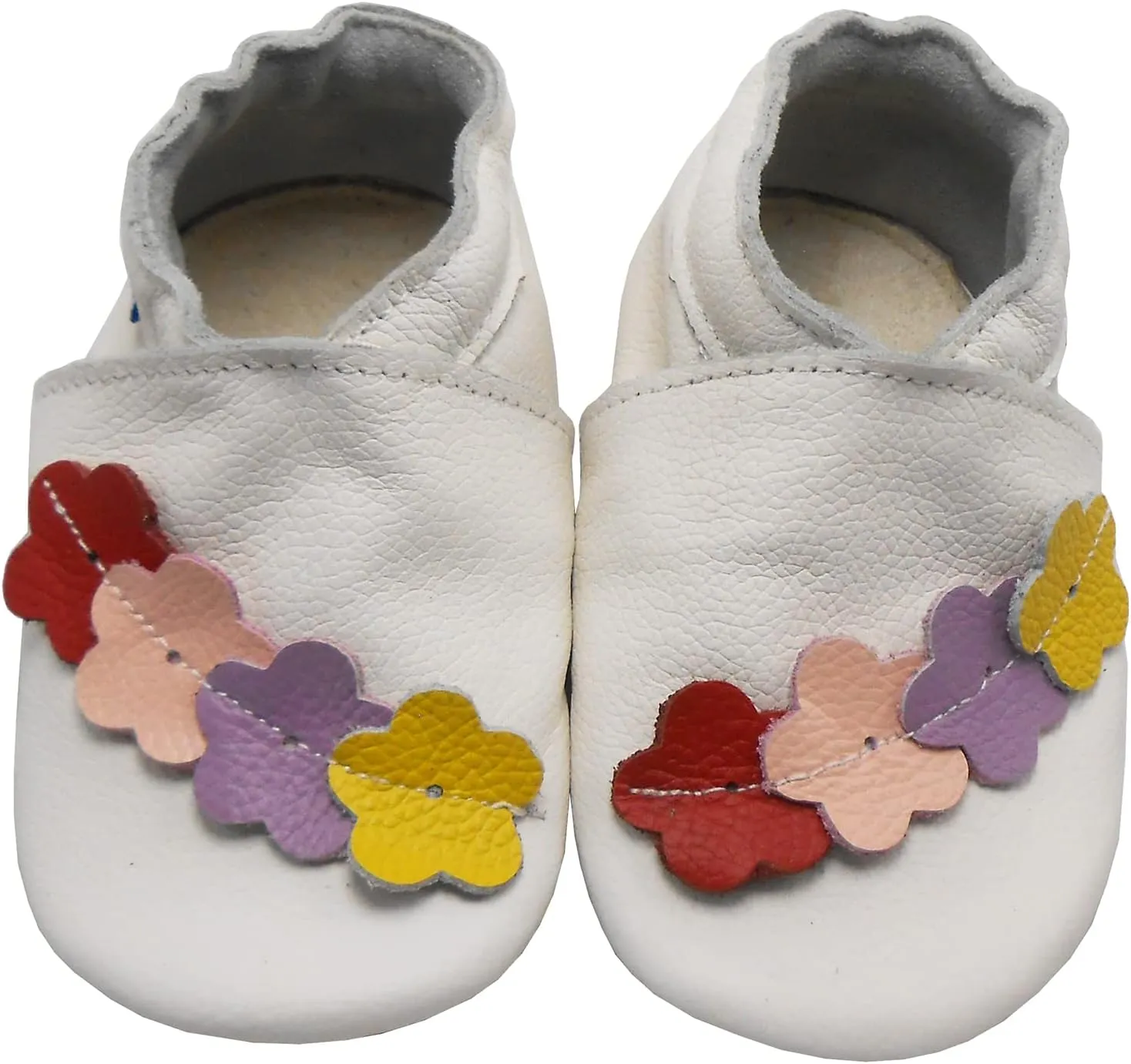 YIHAKIDS Baby Rubber Sole Shoes Boys Girls Infant Crawling Toddler Moccasins Leather Walking Anti-Slip Sole Slippers Newborn Mini Kids Crib Boots 0-24 Months