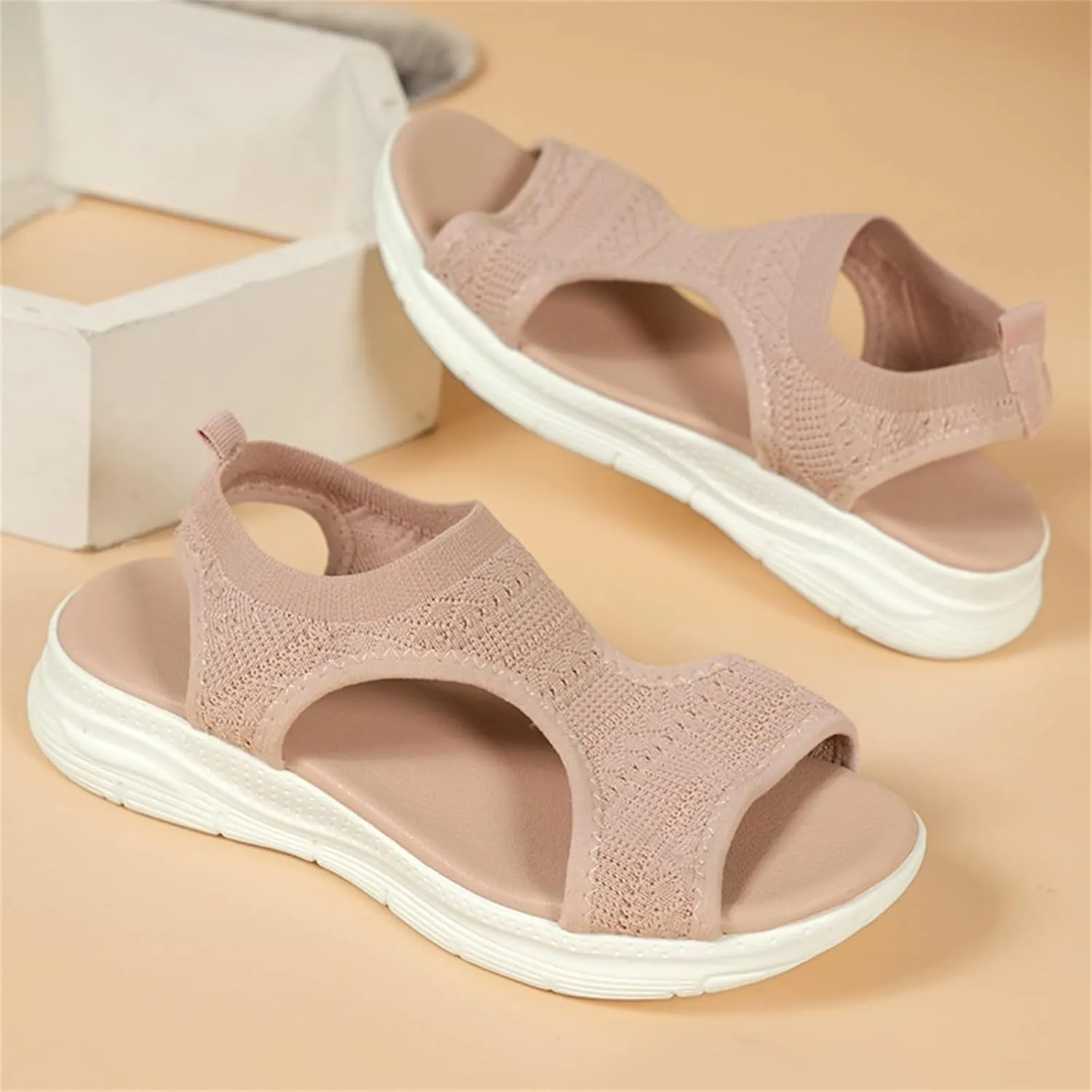 YOLAI Women Close Toe Walking Sandals Dressy Summer Wedges Heels for Women Ankle Strap Orthopedic Comfortable Hollow Beach Shoes