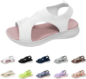 YOLAI Women Close Toe Walking Sandals Dressy Summer Wedges Heels for Women Ankle Strap Orthopedic Comfortable Hollow Beach Shoes
