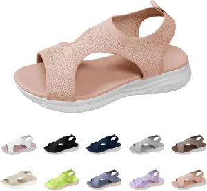 YOLAI Women Close Toe Walking Sandals Dressy Summer Wedges Heels for Women Ankle Strap Orthopedic Comfortable Hollow Beach Shoes