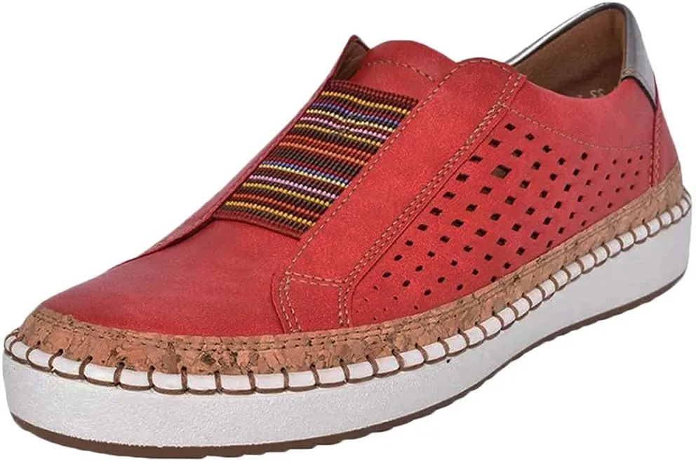 ZBYY Women's Fashion Slip-On Sneaker Breathable Casual Flat Loafers Flats Rubber Sole Canvas Shoes Summer Beach Shoes