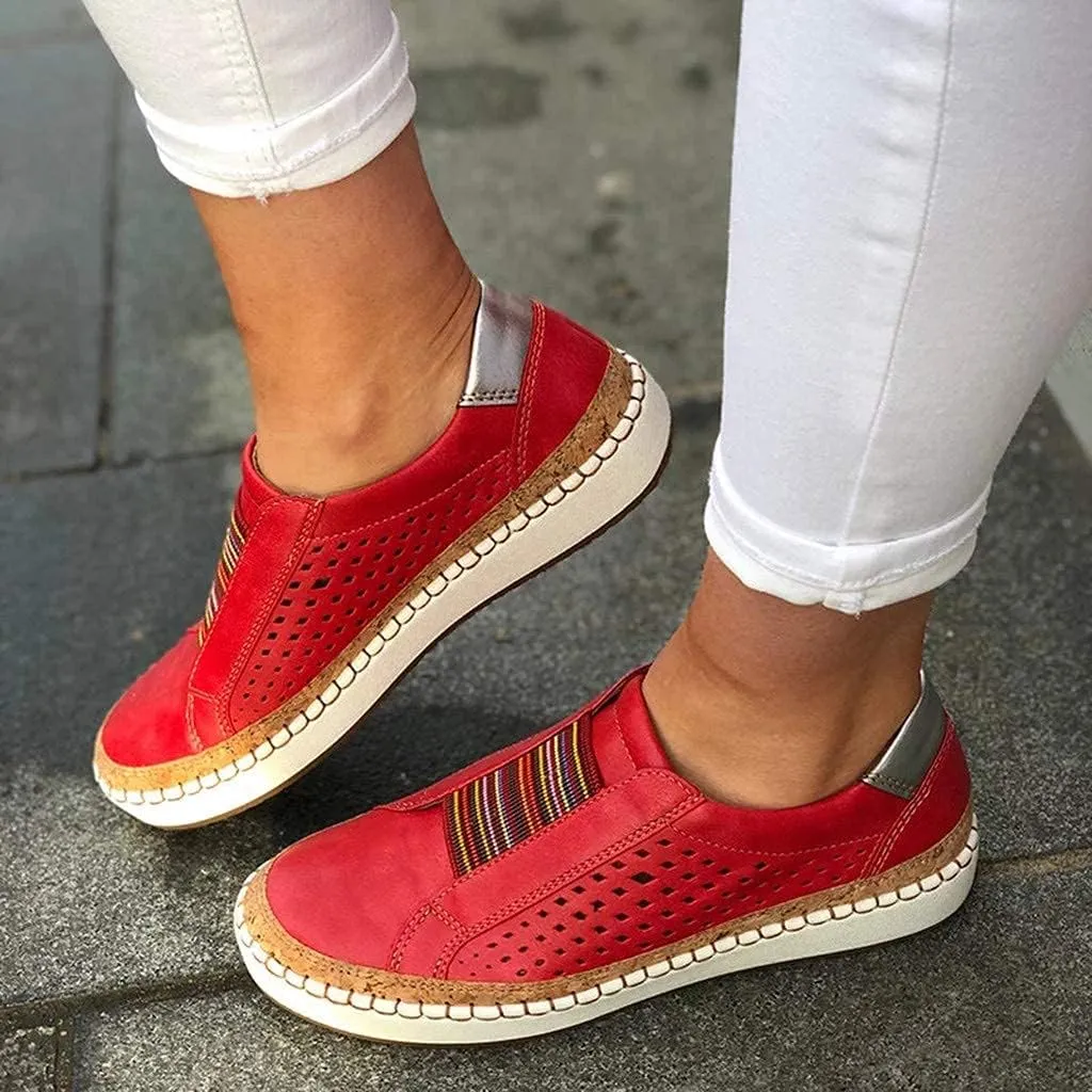 ZBYY Women's Fashion Slip-On Sneaker Breathable Casual Flat Loafers Flats Rubber Sole Canvas Shoes Summer Beach Shoes