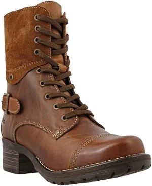 ZBYY Women's Military Combat Boots Lace Up Ankle High Low Chunky Heel Boots Pockets Buckle Strap Mid Ankle Boots