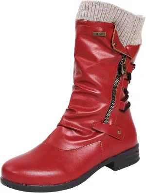 ZDLJYL Women's Knee High Comfortable Suede Slouch Flat Boots with Flat Heel and Side Zipper